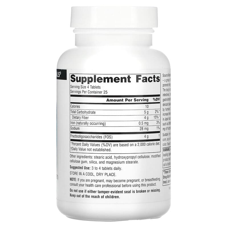 Source Naturals, FOS, 100 Tablets