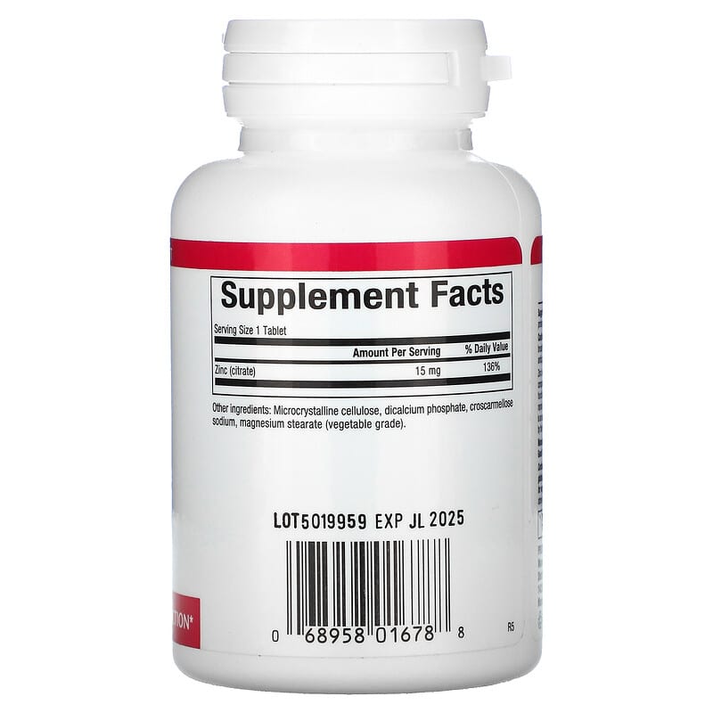 Natural Factors, Zinc Citrate, 15 mg, 90 Tablets