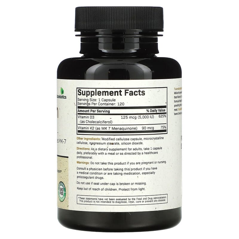 Futurebiotics, Vitamin K2 + D3 , 120 Capsules