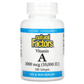 Natural Factors, Vitamin A, 3,000 mcg (10,000 IU), 180 Softgels