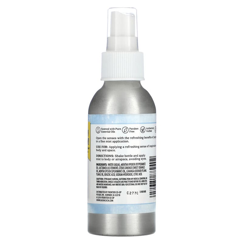Aura Cacia, Aromatherapy Mist, Peppermint, 4 fl oz (118 ml)