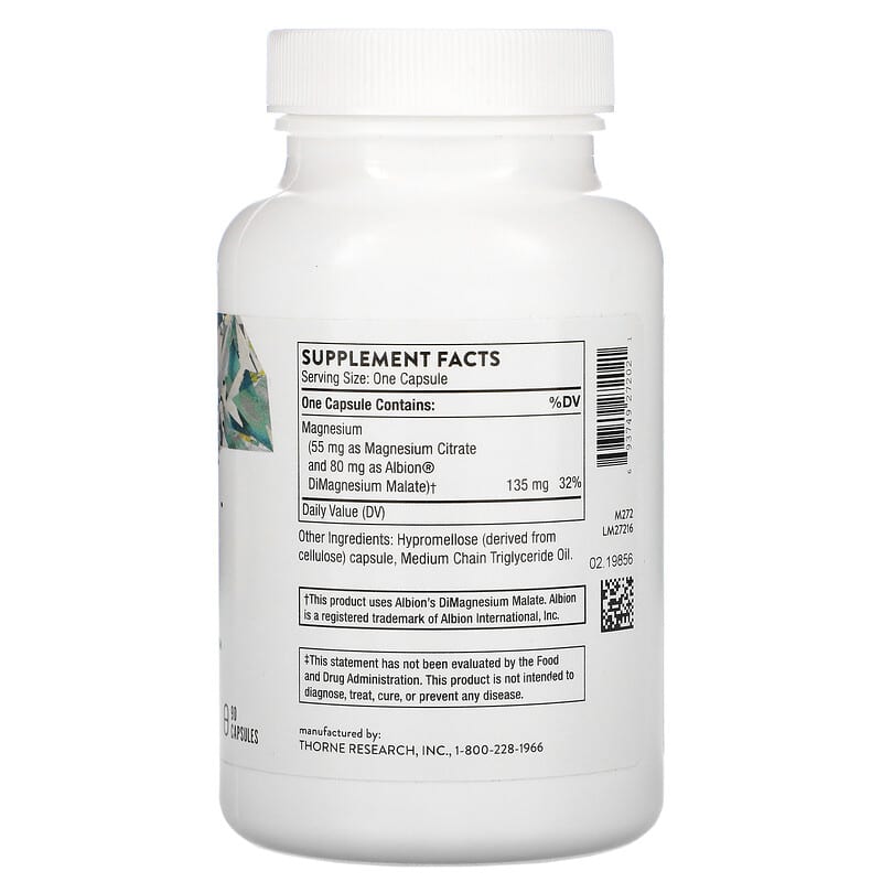 Thorne, Magnesium CitraMate, 90 Capsules (135 mg per Capsule)