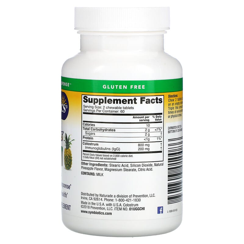 Symbiotics, Colostrum Plus® Chewables, Pineapple, 120 Chewable Tabs