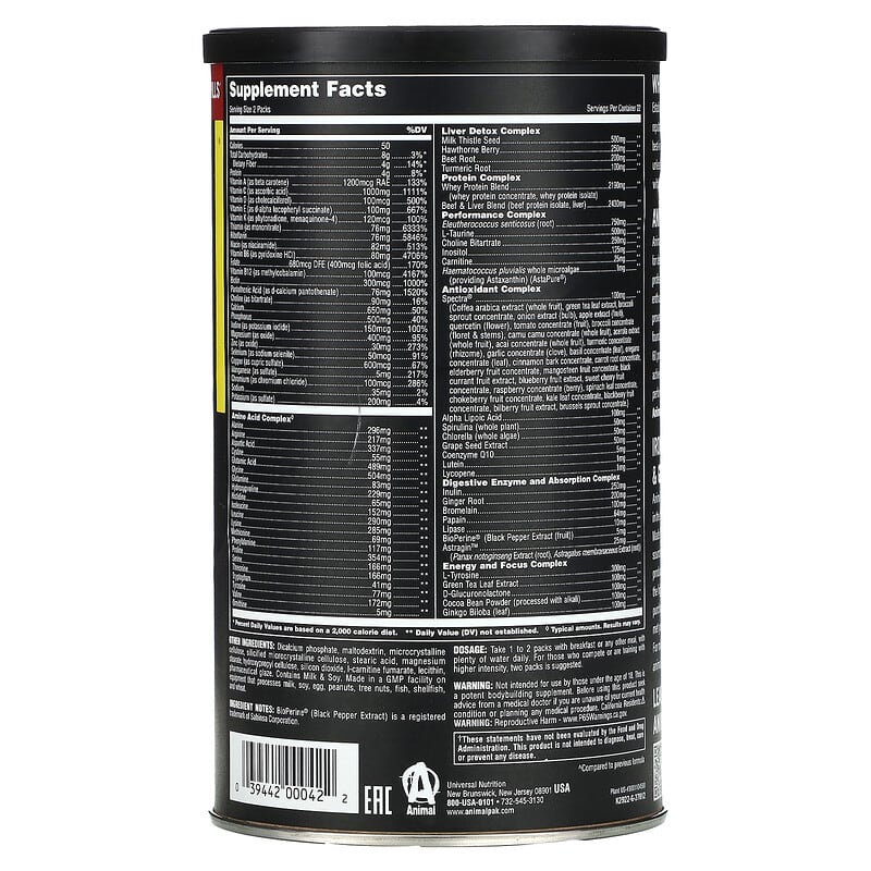 Animal, PAK®, Ultimate Foundation, 44 Packs