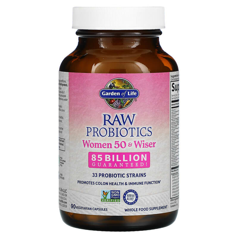 Garden of Life, RAW Probiotics, Women 50 &amp; Wiser, 90 Vegetarian Capsules