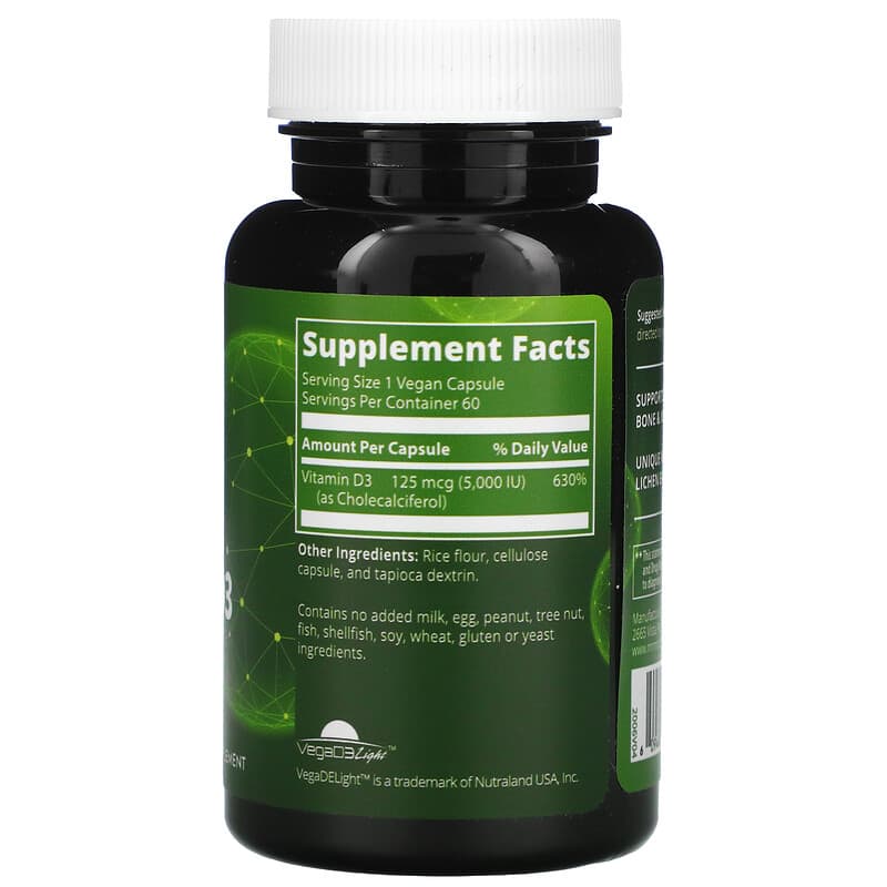 MRM Nutrition, Vegan Vitamin D3, 125 mcg (5,000 IU), 60 Vegan Capsules