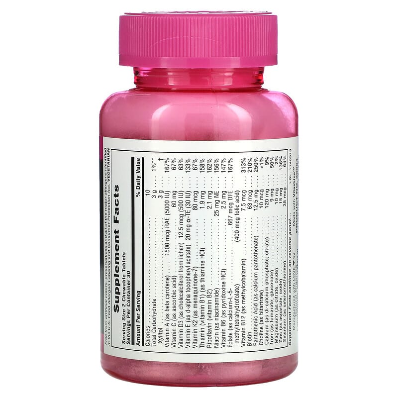NaturesPlus, Source of Life®, Power Teen® for Her, Sugar Free, Wild Berry, 60 Chewable Tablets