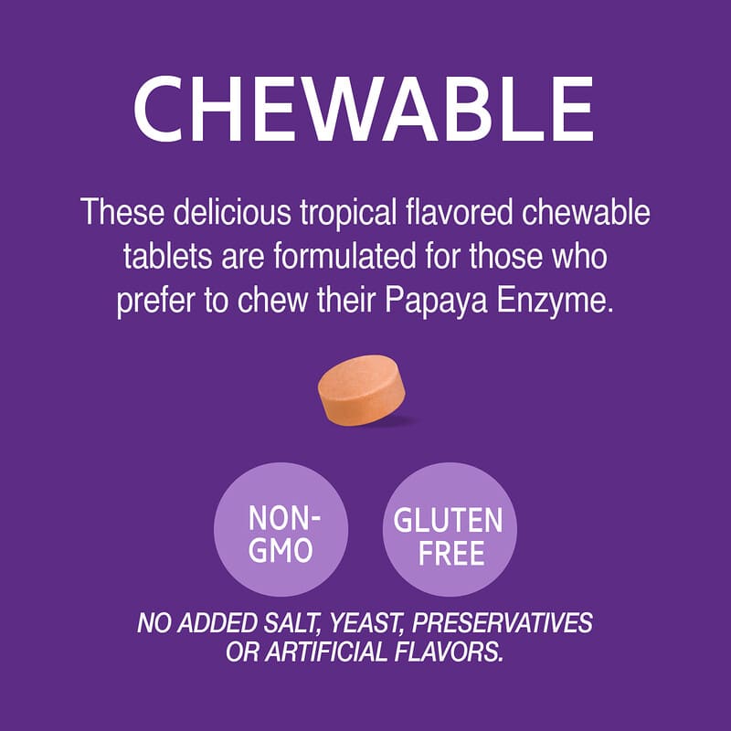 21st Century, Chewable Papaya Enzyme, 100 Tablets