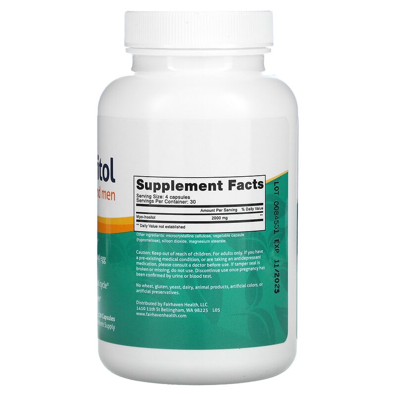 Fairhaven Health, Myo-Inositol, 120 Capsules (500 mg per Capsule)