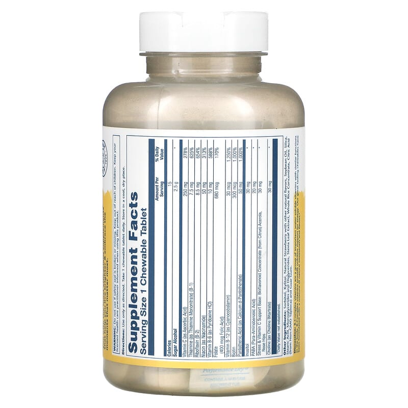 Solaray, High Potency Vitamin B-Complex Chewables, Natural Strawberry, 50 Tablets