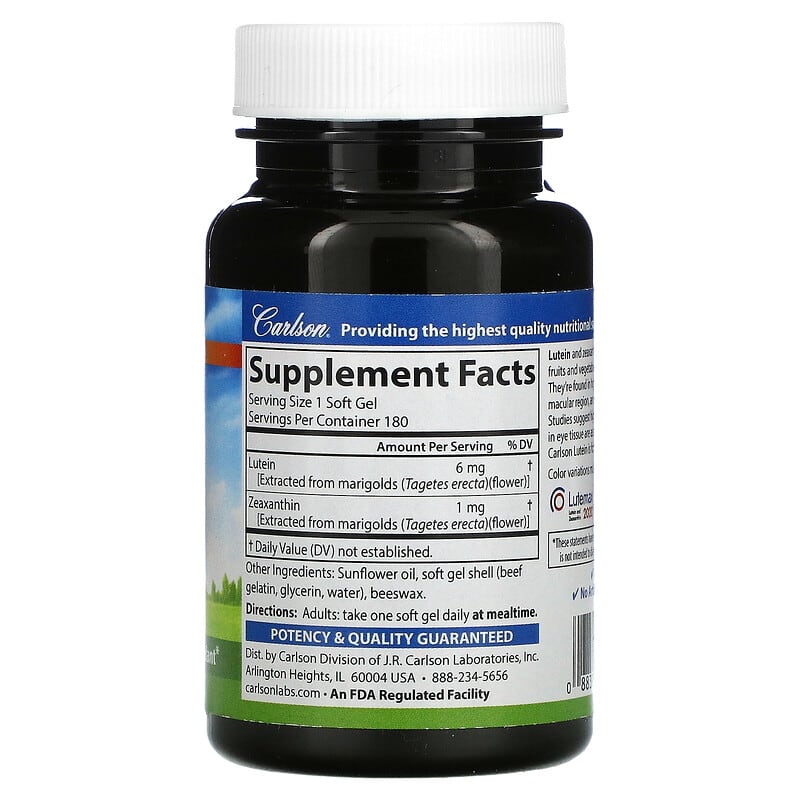 Carlson, Lutein, 180 Soft Gels