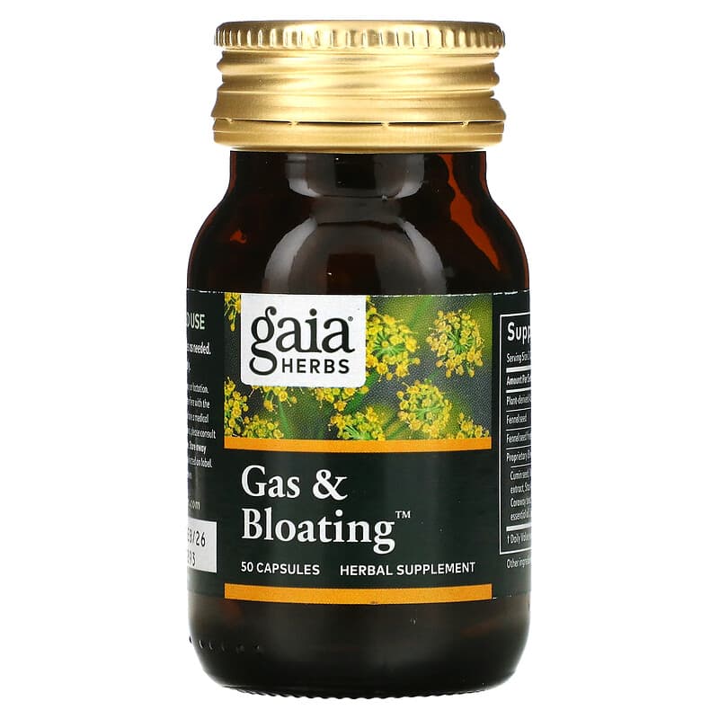 Gaia Herbs, Gas &amp; Bloating, 50 Vegan Capsules