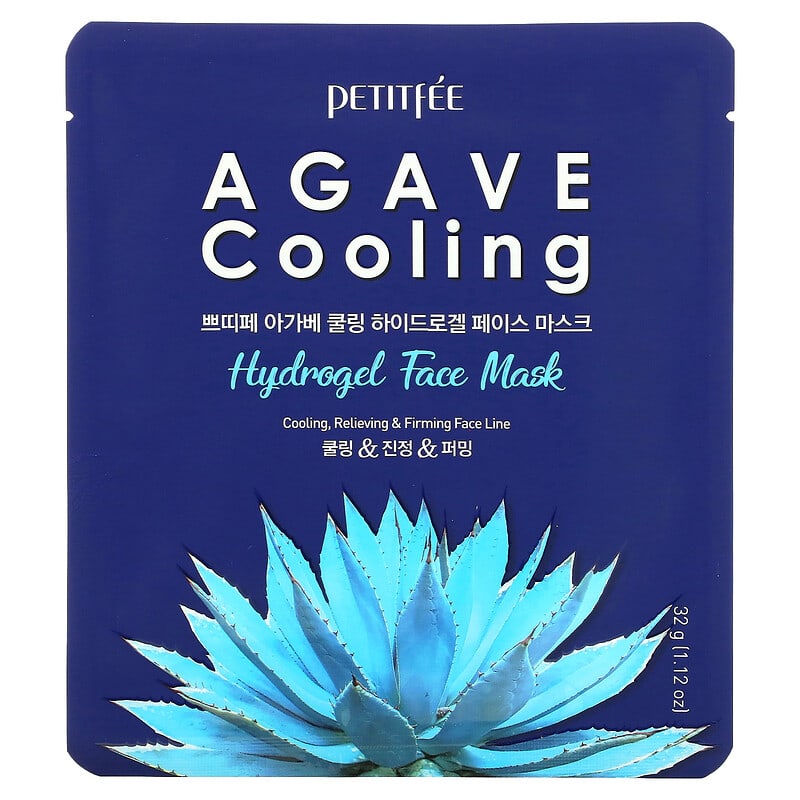 Petitfee, Agave Cooling Hydrogel Beauty Face Mask, 5 Sheets, 1.12 oz (32 g) Each