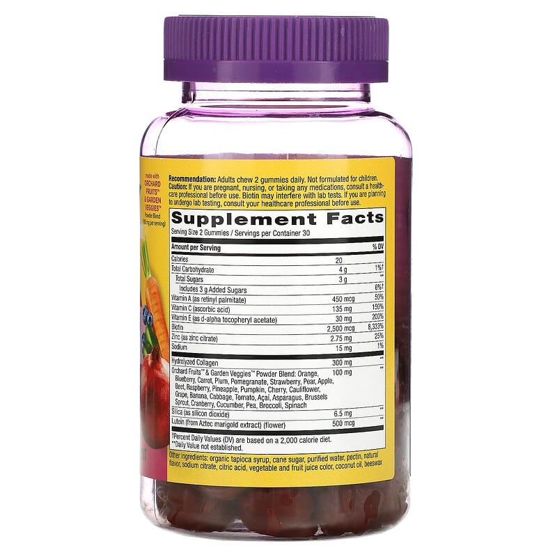 Nature's Way, Alive!® Hair, Skin &amp; Nails Premium Gummy, Strawberry, 60 Gummies