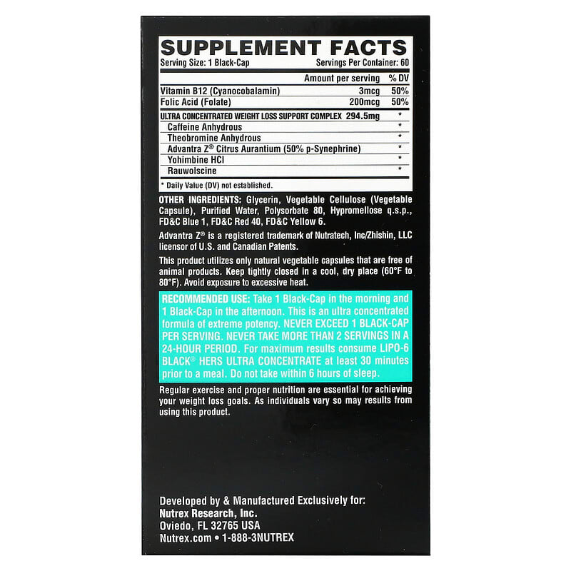Nutrex Research, LIPO 6 Hers, Ultra Concentrate, 60 Liqui-Caps