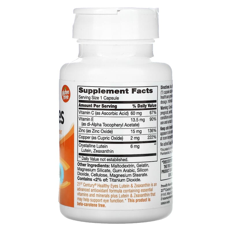 21st Century, Healthy Eyes, Lutein &amp; Zeaxanthin, 60 Capsules