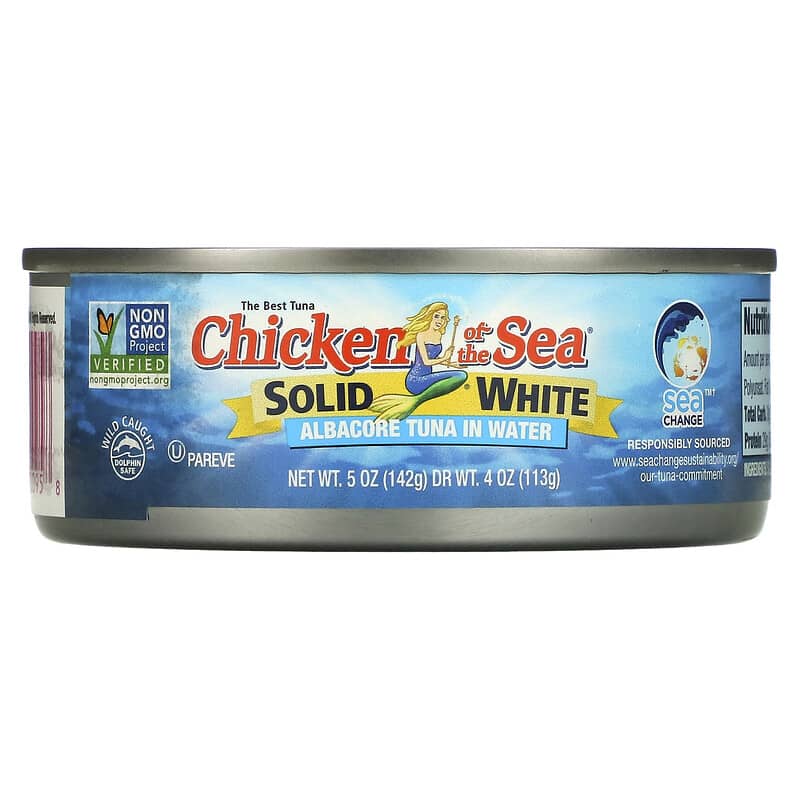 Chicken of the Sea, Wild Caught Solid White Premium Tuna in Water, 4 Pack, 5 oz (142 g) Each