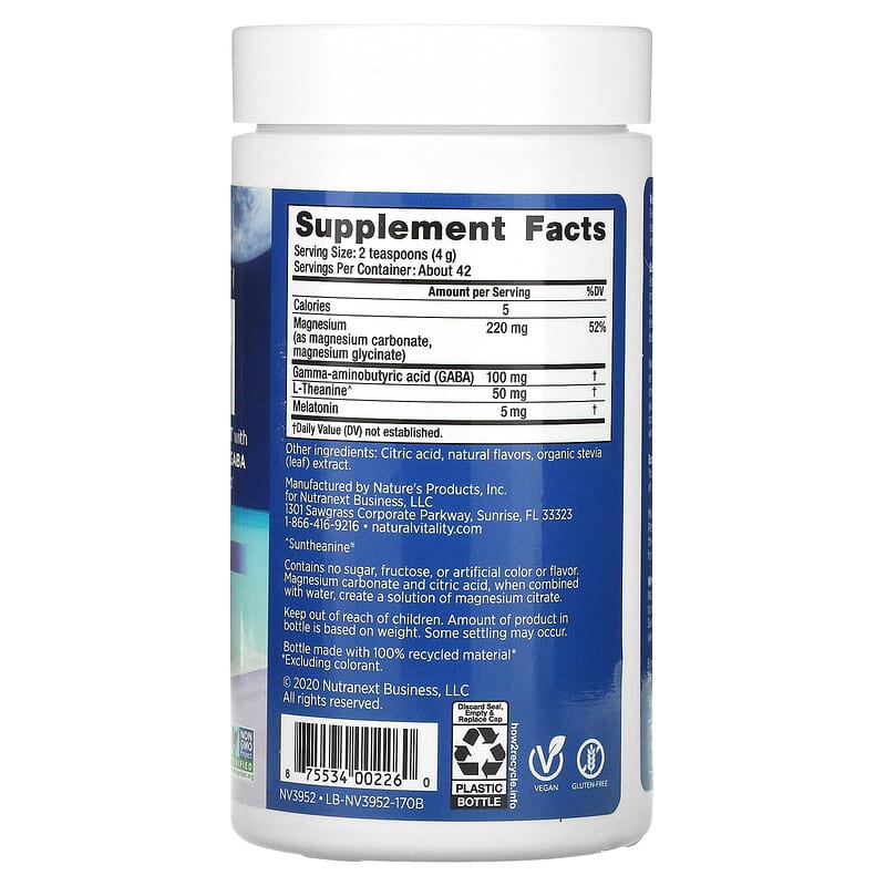 Natural Vitality, CALM® Sleep, Magnesium Supplement Drink Mix, Mixed Berry, 6 oz (170 g)
