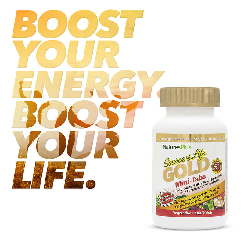 NaturesPlus, Source of Life®, Gold, The Ultimate Multivitamin Supplement, 180 Mini-Tabs