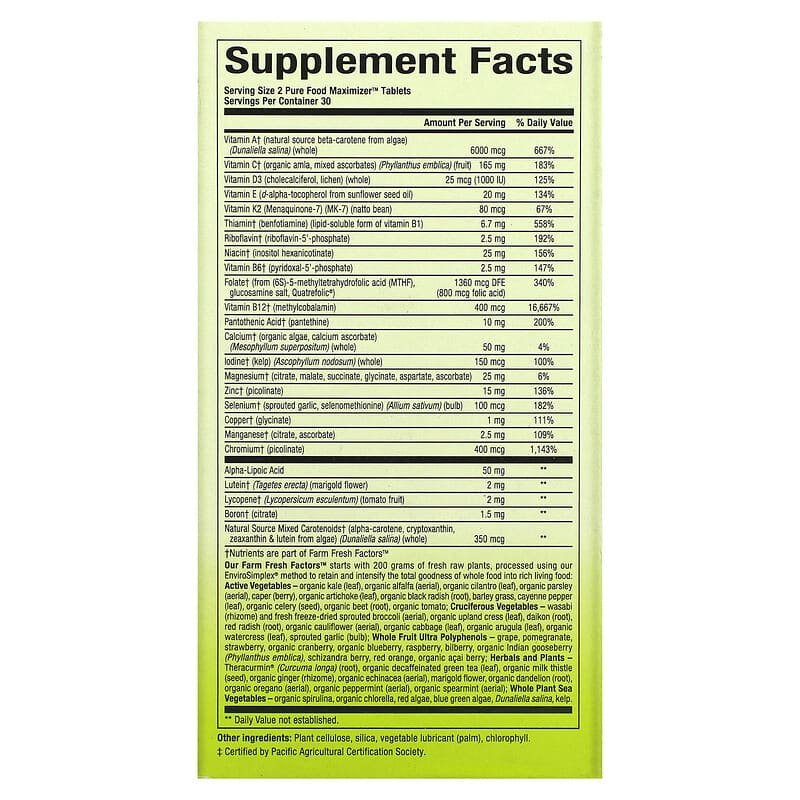 Natural Factors, Whole Earth &amp; Sea, Women's 50+ Multivitamin &amp; Mineral, 60 Tablets