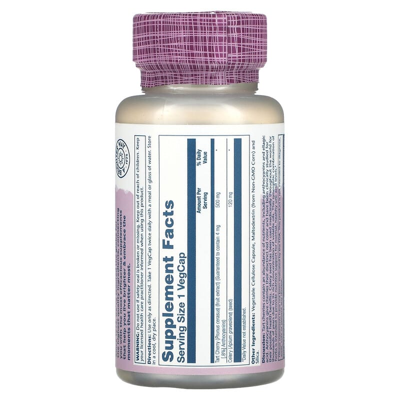 Solaray, Tart Cherry Celery Seed, 60 VegCaps