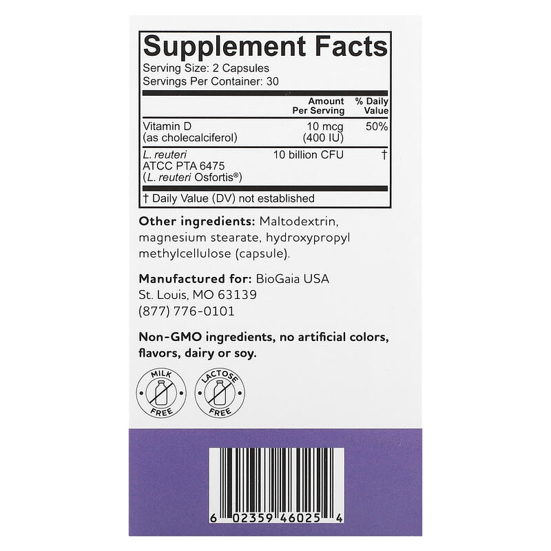 BioGaia, Osfortis with Vitamin D, 60 Probiotic Capsules