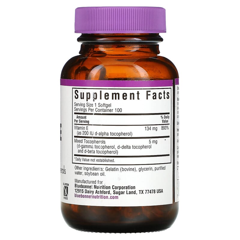 Bluebonnet Nutrition, Vitamin E, 100 Softgels