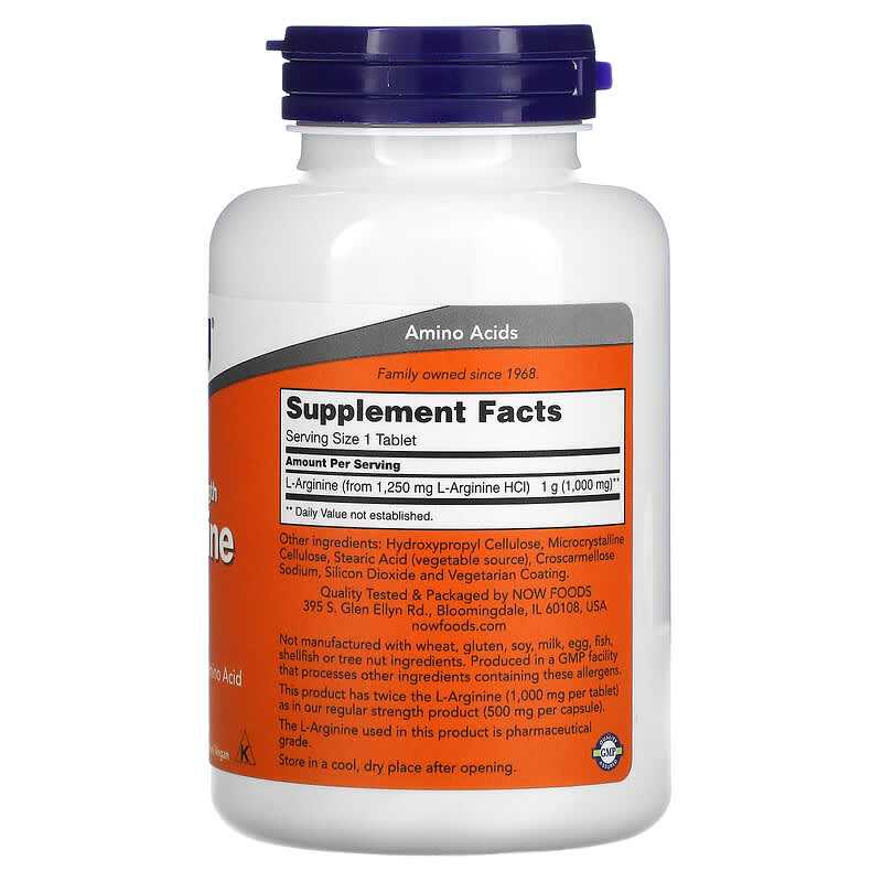 NOW Foods, L-Arginine, 1,000 mg, 120 Tablets
