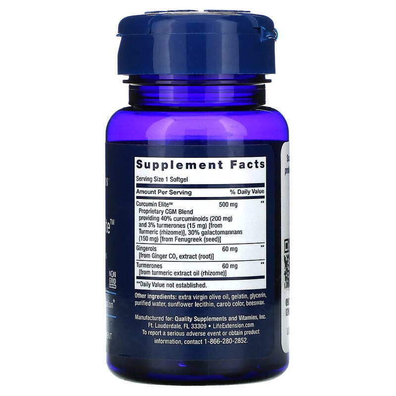 Life Extension, Advanced Curcumin Elite, Turmeric Extract, Ginger &amp; Turmerones, 30 Softgels