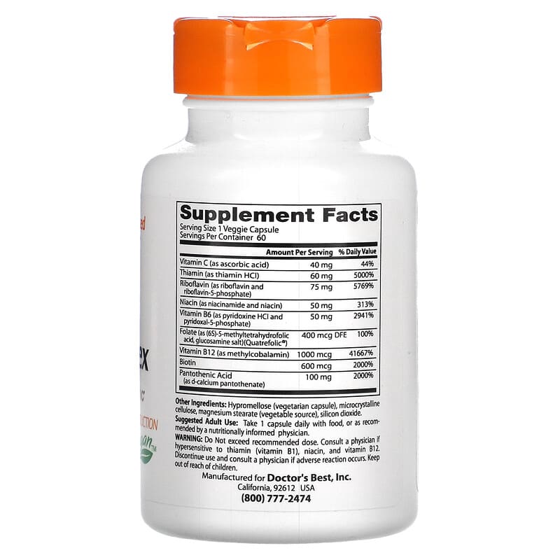 Doctor's Best, Fully Active B Complex, 60 Veggie Caps
