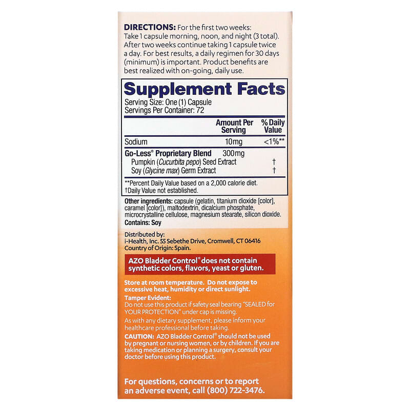 AZO, Bladder Control, 72 Capsules
