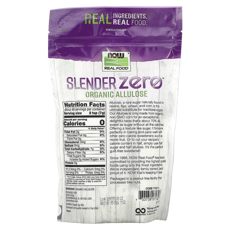 NOW Foods, Real Food, Slender Zero, Organic Allulose, 12 oz (340 g)