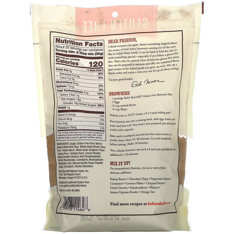 Bob's Red Mill, Brownie Mix, Gluten Free , 21 oz (595 g)
