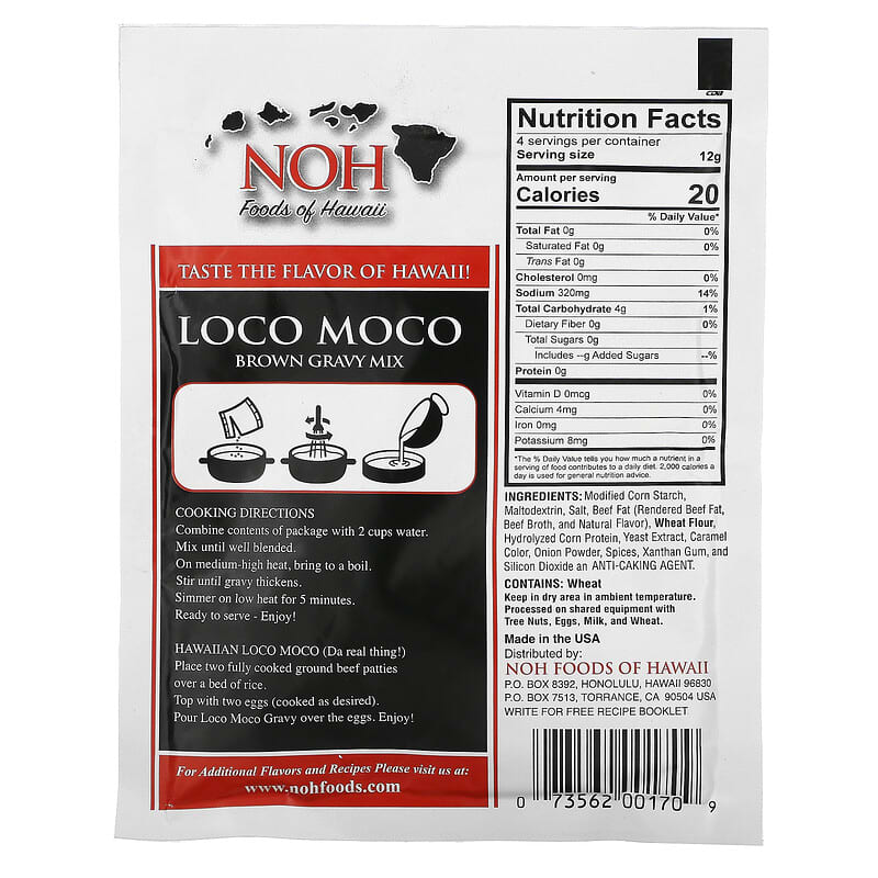 NOH Foods of Hawaii, Loco Moco, Hawaiian Brown Gravy Mix, 1.7 oz (48 g)