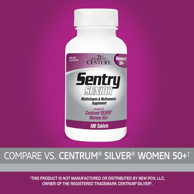 21st Century, Sentry Senior, Multivitamin &amp; Multimineral Supplement, Women 50+, 100 Tablets