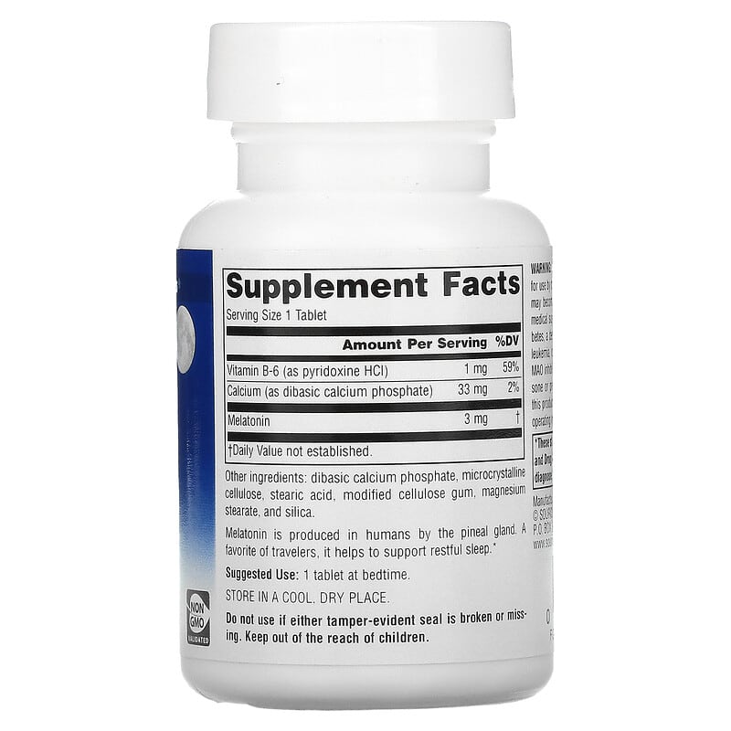 Source Naturals, Melatonin, 60 Tablets