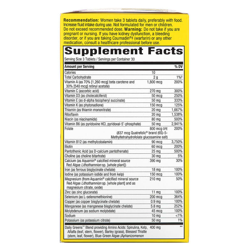 Nature's Way, Alive! Max 3 Potency, Women's Complete Multivitamin, 90 Tablets