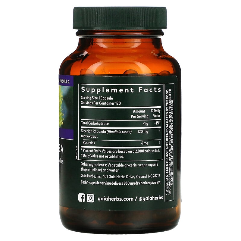 Gaia Herbs, Rhodiola Rosea, 120 Liquid Phyto-Caps® (120 mg Per cap)