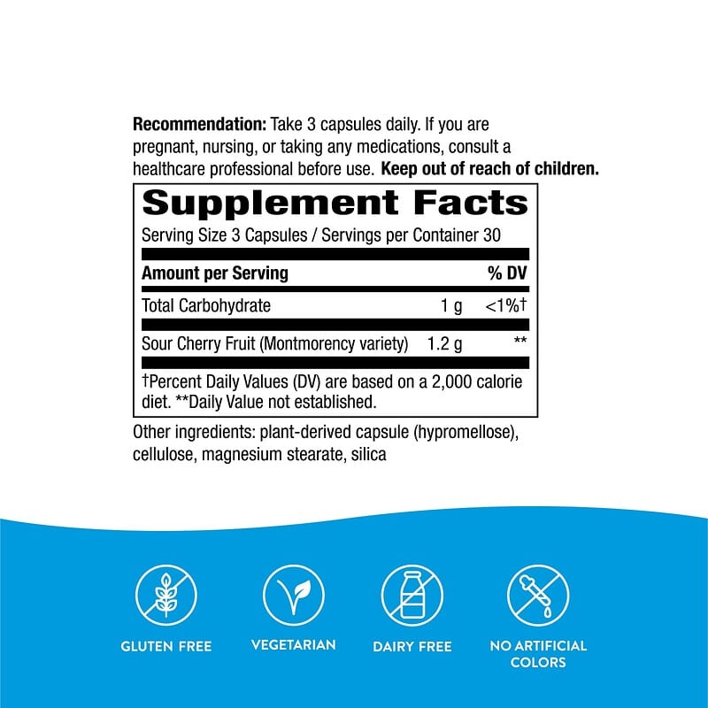 Nature's Way, Tart Cherry, Ultra Capsules, 90 Vegan Capsules (400 mg per Capsule)