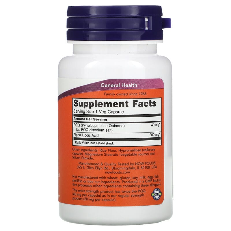 NOW Foods, PQQ, 40 mg, 50 Veg Capsules