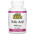 Natural Factors, Folic Acid, 1,000 mcg, 90 Tablets
