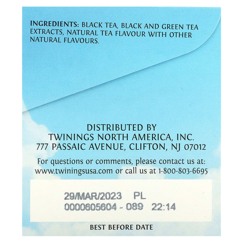 Twinings, Back Iced Tea, Cold Brewed, English Classic, Unsweetened, 20 Tea Bags, 1.41 oz (40 g)