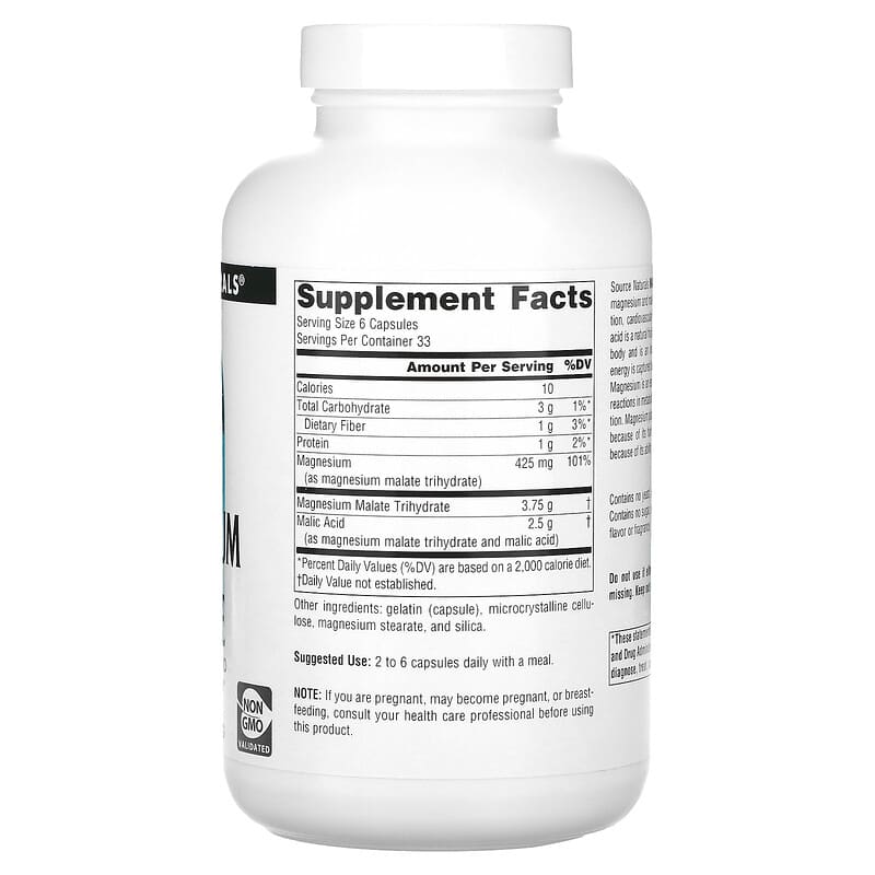 Source Naturals, Magnesium Malate, 200 Capsules
