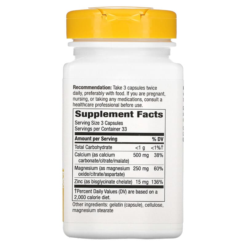 Nature's Way, Calcium Mag &amp; Zinc Mineral Complex, 100 Capsules