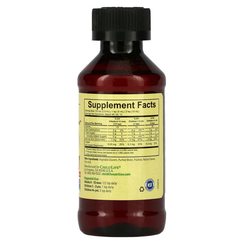 ChildLife Essentials, Zinc Plus, Natural Mango Strawberry, 4 fl oz (118 ml)