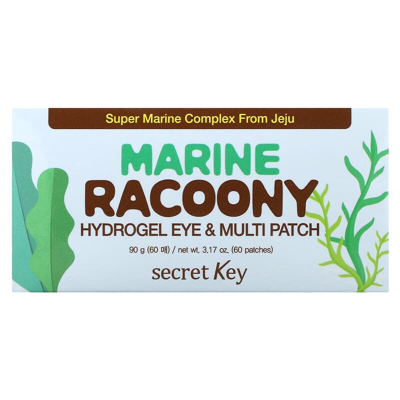 Secret Key, Marine Racoony HydrGel Eye &amp; Multipatch, 60 Patches, 3.17 oz (90 g)