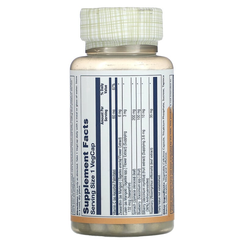 Solaray, Ultra Zeaxanthin, Eye Health Formula +  Lutein, 30 VegCaps