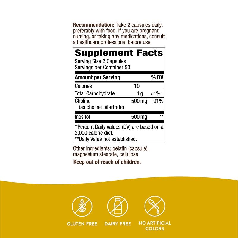 Nature's Way, Choline &amp; Inositol, 100 Capsules