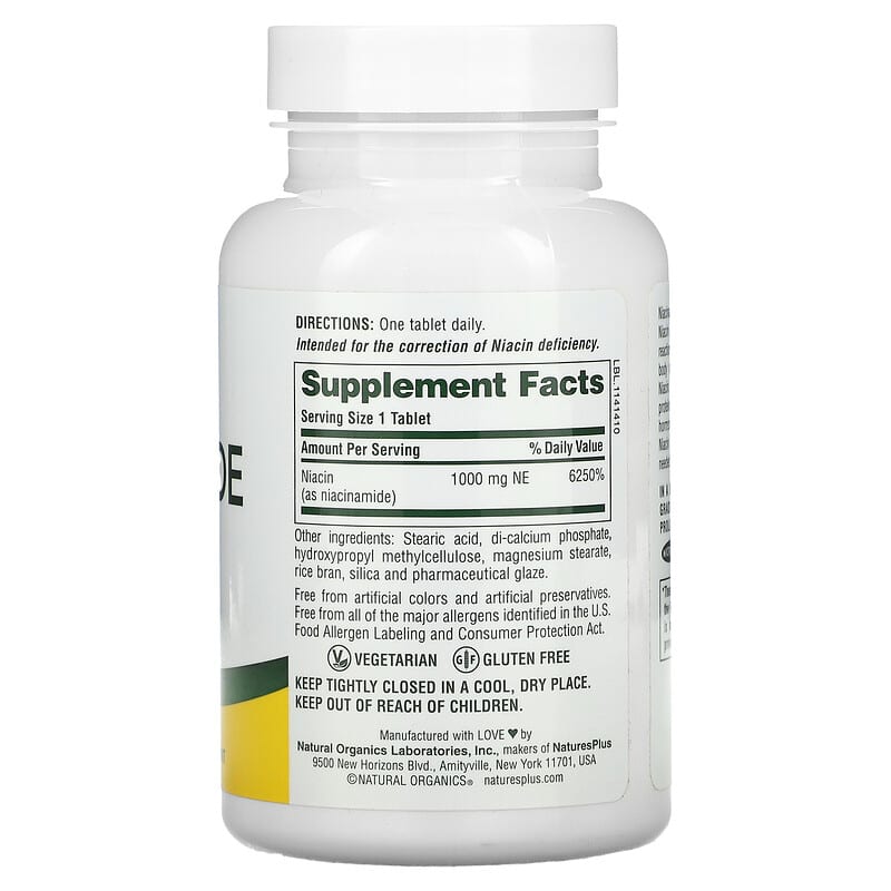 NaturesPlus, Sustained Release Niacinamide, 1,000 mg, 90 Tablets