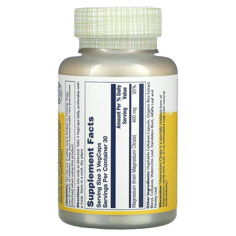 Solaray, Magnesium Citrate, 90 Capsules (133 mg per Capsule)